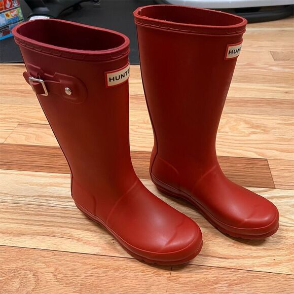 Hunter Other - Hunter Original Kids Red Rain Boots Size 3B/4G Boys Knee High